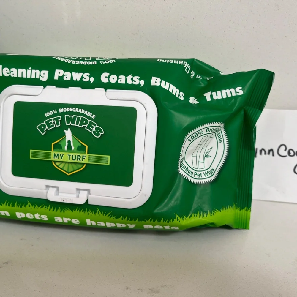 NEW My Turf Premium Pet wipes 100, alcohol free dog wipes, New bamboo pet wipes